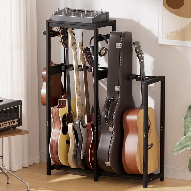 Soporte para Guitarras Amazer para Guitarra Acústica, Bajo y Eléctrica, Negro