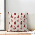 thumbnail image 3 of Christmas Pillow Covers 18x18 Set of 2, Christmas Tree Throw Pillows Linen Red Xmas Winter Cushion Case Christmas Decorations for Home Sofa Couch Outdoor, 3 of 6