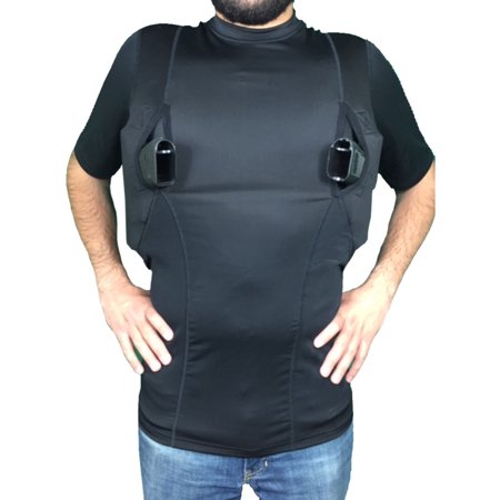 Mafoose Men's Short Sleeve Concealed Carry Gun Holster Shirt Black