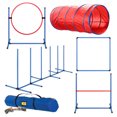 thumbnail image 1 of CHEERING PET, Premium Dog Agility Equipment Set, 5 Pieces of Dog Training Fun, Tunnel, Dog Jump, Hoop, Weave Poles and Easy Carry Case Indoor or Outdoor Dog Agility Training…, 1 of 8