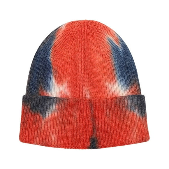 1PC Hat Orange Polyester Holiday Gifts Sublimation Custom Knitted Tie Dye Hat Custom Knitted Blank Winter Embroidered