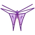 thumbnail image 3 of WILLBEST Calzon Faja Para Mujer Mujeres Bordado Floral Hueco Sexy Calzoncillos Cintura Baja Corte Abierto Perla Masaje Tanga, 3 of 3