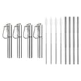 thumbnail image 1 of Paquete de 4 Pajitas de Metal Reutilizables Telescópicas Unique Bargains, 1 of 7