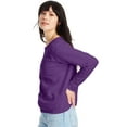 thumbnail image 2 of Hanes EcoSmart Women's Fleece Sweatshirt, V-Notch Violet Splendor Heather M, 2 of 4