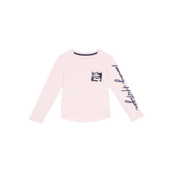 Camiseta Tommy Hilfiger de manga larga para niñas con logotipo de 5 años