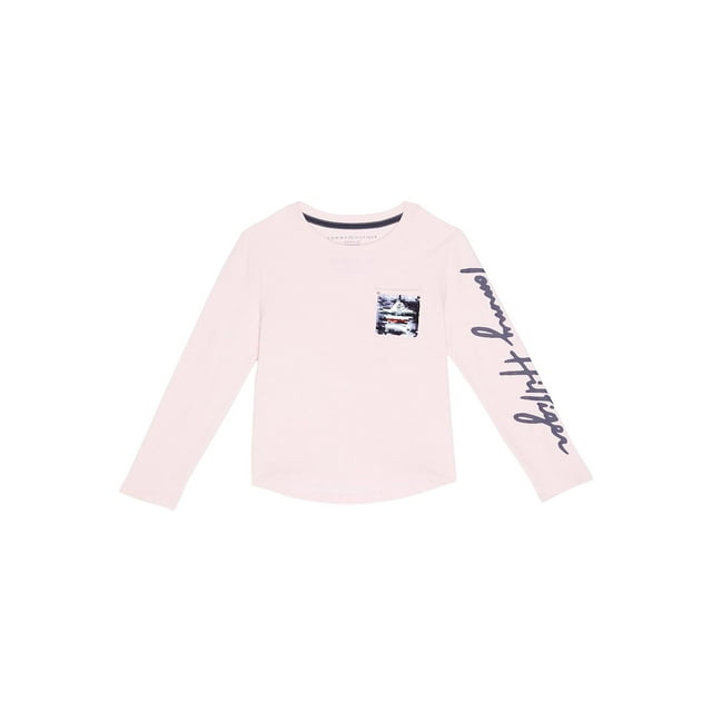 Camiseta Tommy Hilfiger de manga larga para niñas con logotipo de 5 años