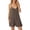 Coffee, variant on Women's Casual Sleeveless Romper Jumpsuit Spaghetti Straps Solid Color Shorts Outfit Light Blue L