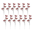 thumbnail image 1 of 12 Pack Tiges de Baies Rouges Artificielles Bourgogne Rouge Baies Pics Houx Baies Branches pour Décorations d'Arbre de Noël Artisanat Mariage Vacances Saison Hiver Décor Décor à la Maison, 1 of 12