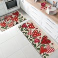 thumbnail image 2 of Valentine''s Day Gnome Kitchen Rugs Set of 2, Red Love Heart Plaid Stripes Polka Dot Ladybug Kitchen Mats Decor, Anniversary Wedding Holiday Floor Door Mat Home Decorations -17x29 and 17x47 Inch, 2 of 6