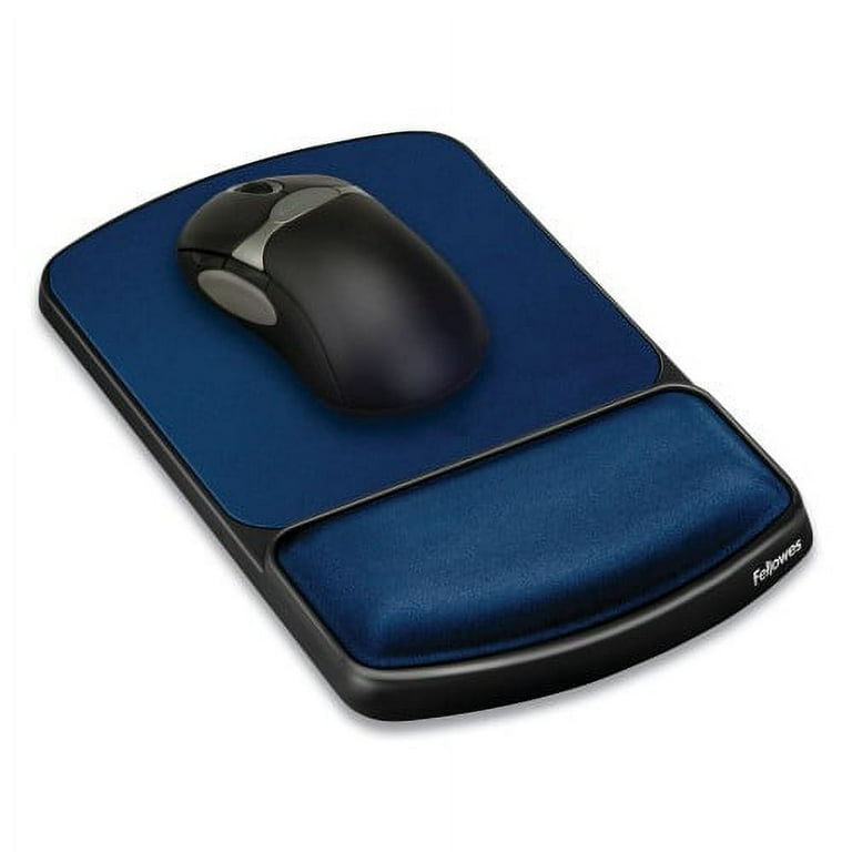Gel Mouse Pad with Wrist Rest, 6.25 x 10.12, Black/Sapphire Gel Mouse Pad with Wrist Rest, 6.25 x 10.12, Black/Sapphire