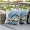 thumbnail image 3 of Pack of 2 Blue Coastal Starfish Outdoor Pillow Covers Decorative, Waterproof Pillow Protector, Vintage Grey Nautical Coral Summer Throw Pillowcases Accent Cushion Cases for Patio Couch Sofa 20"x20", 3 of 8
