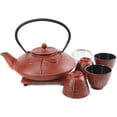 thumbnail image 2 of CUISILAND Théière en Fonte Rouge 37oz avec 4 Tasses, 2 of 5