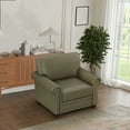 thumbnail image 4 of Cterwk Single Seat Armchair with Wood Frame, Faux Leather Accent Chair for Living Room, Office, Gray, 4 of 6