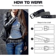 thumbnail image 4 of 3 Row Pyramid Studded Belt, Punk Leather Belt, Rock Style Womens Mens Emo Studded Belt, 4 of 5