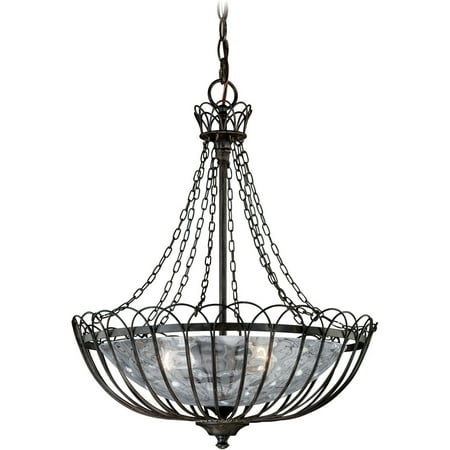 Walnut Finish Pendants - Pendants 3 Light Fixtures With Aged Walnut Finish Steel Material Medium 19
