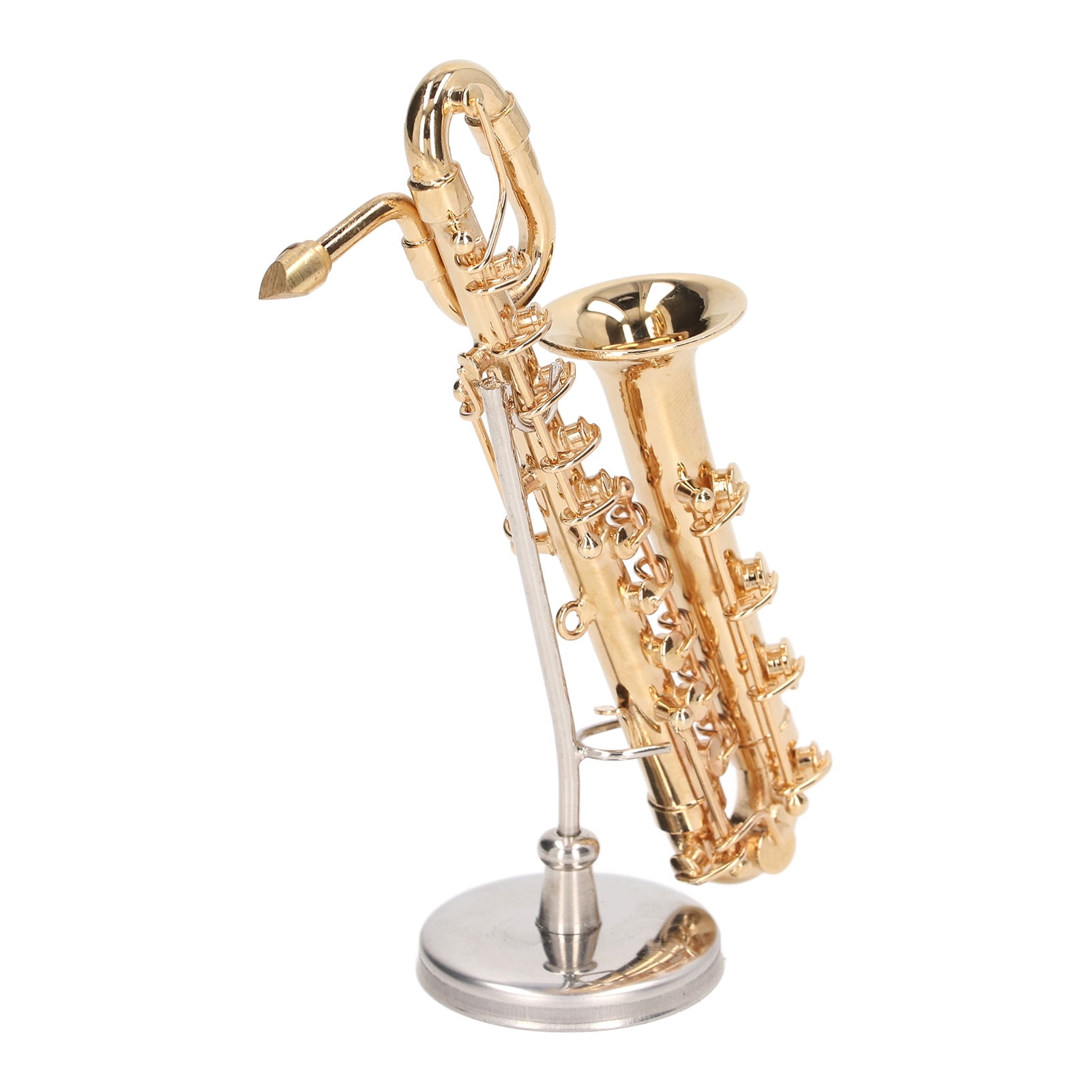Miniature Saxophone, Mini Saxophone Model Brass Portable Vivid With Base For Home
