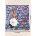 thumbnail image 2 of 1pc Mandala Print Beach Towel, Red Violet Microfiber Soft Absorbent Swimming Towel For Outdoor, 2 of 5