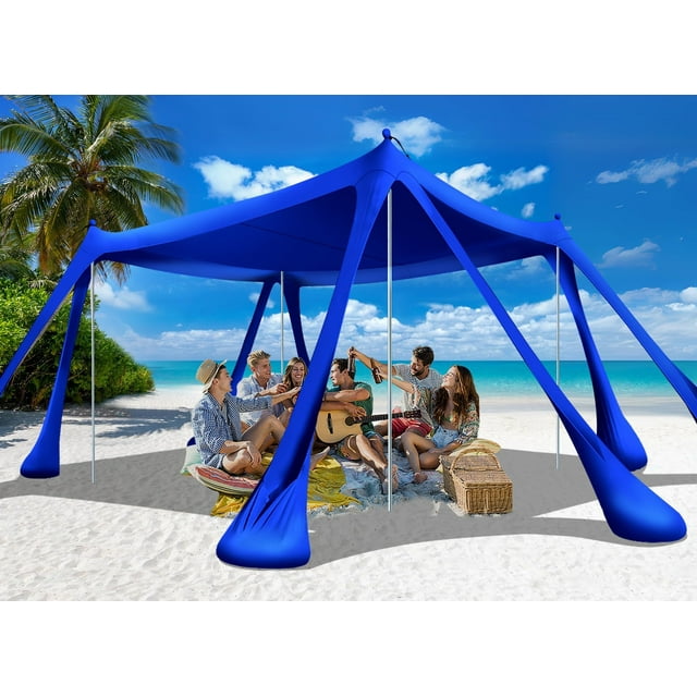 Carpa de Playa Ahititi Refugio Solar 3x3m con Bolsas de Arena y Pala