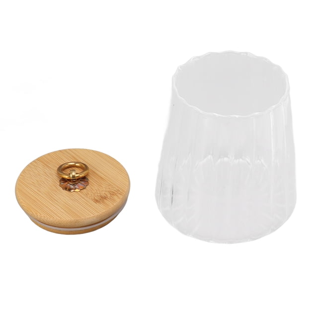Recipiente de vidrio para té, recipiente de vidrio para té de 580 ml, recipiente hermético para almacenamiento de alimentos secos, frasco de vidrio con tapa hermética, compacto y liviano