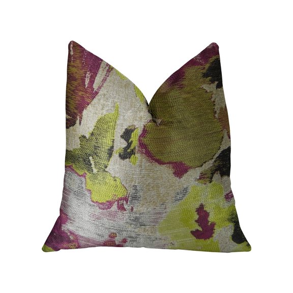 Plutus Water Lily Fuchsia Magenta and Citrine Handmade Luxury Pillow - Double sided 20" x 26" Standard
