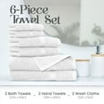 thumbnail image 3 of Utica 6-Piece Towel Set | 100% Cotton Soft & Absorbent Everyday Towels | White, 3 of 8