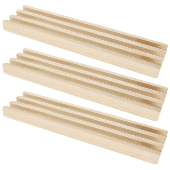 Wooden Domino Holders for Mexican Train Games Beige Color Free Your Hands During Play Time