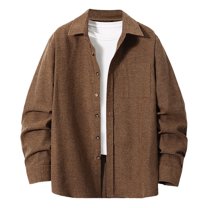 GigrtiJin Men's Casual Button down Shirts Long Sleeves Solid Color Untucked Shirts Regular Loose Linen Shirt Tops