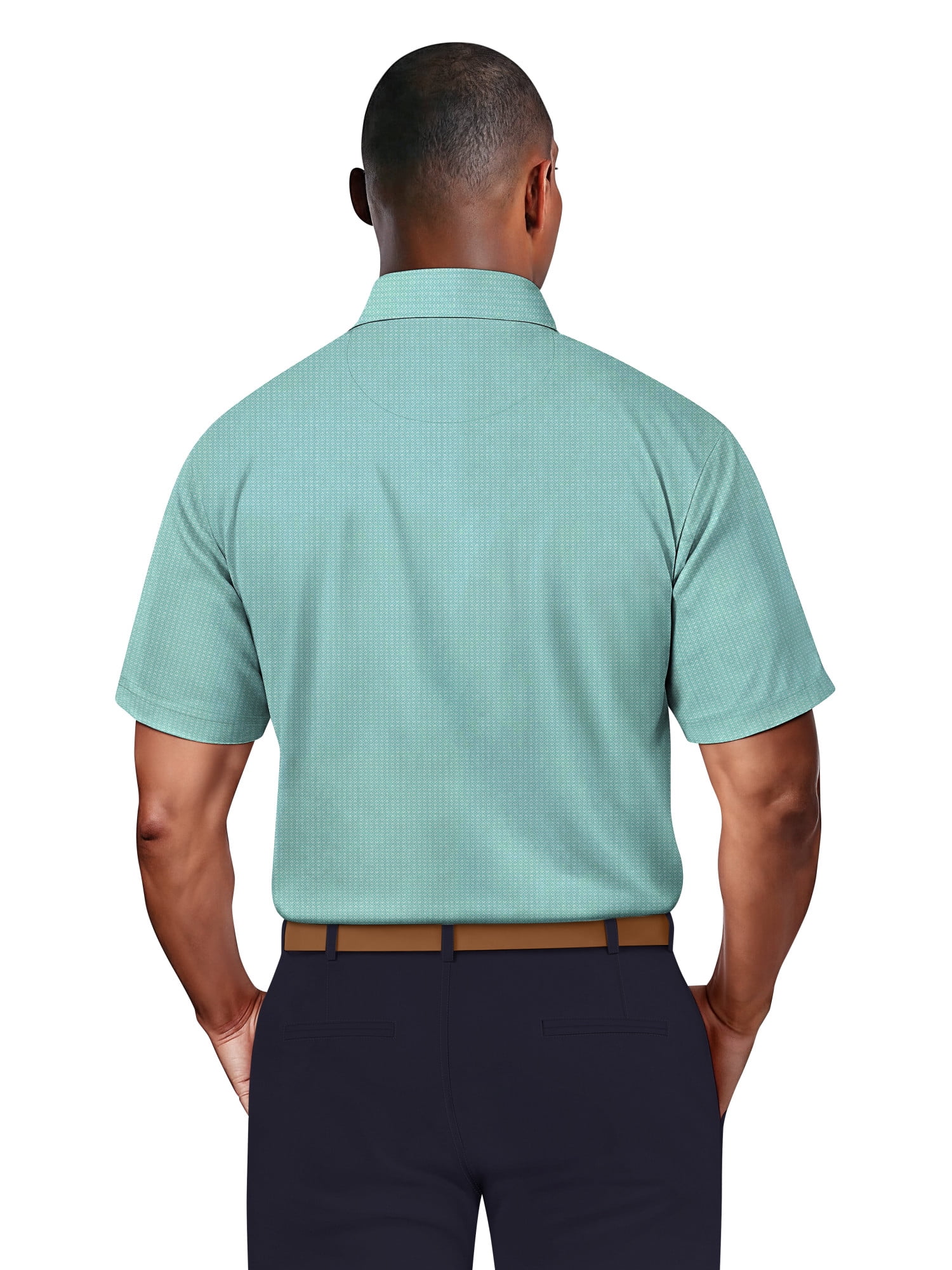 Ben Hogan Men's & Big Men's Performance Diamond Jacquard Short Sleeve Polo Shirt, up to 5XL