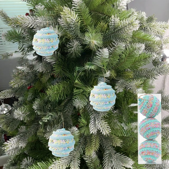 Foam Ball Macaron Color Christmas Tree Hanging Ornaments Pendant 8cm Christmas Ball