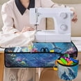 thumbnail image 4 of ZIATUBLE Sea Dolphins Sewing Machine Cross Stitching Mat Protective Mat for Standard Household Sewing Machines Water Resistant Sewing Machine Pad Organizer with Small Cylinder, 4 of 5