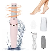 Electric Foot Callus Removers, Portable Rechargeable Smooth Pedicure Wand Professional Pedicure Tools, 2 Grinding Heads Waterproof Foot Scrubber File for Dry Cracked Heels, Calluses and Dead Skin