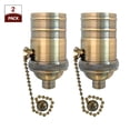 thumbnail image 4 of Royal Designs, Inc. Pull Chain Lamp Socket for Incandescent LED Bulbs, Antique Brass, Set of 2, 4 of 7