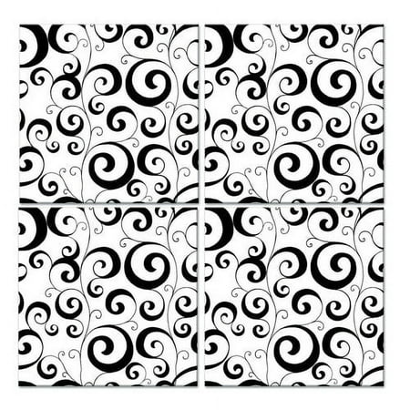 RoomMates Black Swirl Peel & Stick Foam Tile