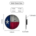 thumbnail image 2 of Hoease 12 Inch Silent Wall Clock, Texas Flag Distressed Wood Decorative Wall Clock, Battery Operated Non-Ticking Round Clock for Living Room Bedroom Texas Home Decor, 2 of 10