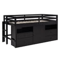thumbnail image 5 of Tcbosik Twin Size Low Loft Bed with Underneath Storage, Wooden Loft Bedframe w/Ladder and Guardrail for Home Bedroom Dorm, Espresso, 5 of 9