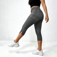 thumbnail image 6 of Hxshgdsn Capri Jeans for Women Slim Fit Split Hem Stretchy High Waist Denim Cropped Pants Casual Summer Outfits（Black/S）, 6 of 8