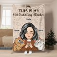 thumbnail image 1 of My Cat Dog Cuddling Blanket Peeking - Personalized Fleece Blanket, 1 of 3