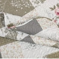 thumbnail image 2 of Marina Decoration Rich Printed Embossed Pinsonic Coverlet Bedspread Ultra Soft Bedding Summer Quilt Set with Shams, Rose Floral and Branch Plaid Pattern, 2 of 7