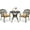 Khaki, variant on MEETWARM 3 Piece Patio Bistro Set, Outdoor All-Weather Cast Aluminum Dining Furniture Set Includes 2 Cushioned Chairs and a 31” Round Table with Umbrella Hole for Garden Deck, Chili Red