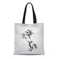 thumbnail image 1 of NUDECOR Sac Fourre-Tout en Toile Silhouette de Cheval sur Porte-Bagages Dessin de Course Réutilisable Sac à Provisions Épaule, 1 of 1