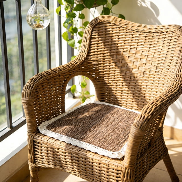 Four Season And Linen Fabric Cushion Summer Thread Woven Chair Pad For All Season Outdoor Use At Home