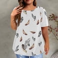 thumbnail image 1 of EGNMCR Hauts Grande Taille pour Femmes Décontractés à Imprimé Manches Courtes Col Rond Été Hauts Amples T-Shirt Blouse, 1 of 6