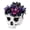 Purple SKull Head, variant on Gothic Red Rose Building Blocks with Skeleton Hand, Dark Romantic Flower Bouquet Set, Unique Artificial Forever Rose for Valentine's Day & Halloween Gift (357Pcs)