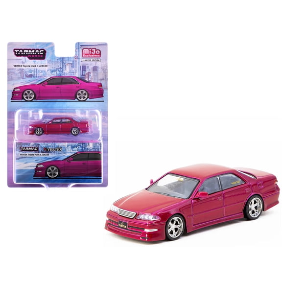 Toyota Vertex Mark II JZX100 RHD (Right Hand Drive) Hot Pink Metallic "Global64" Series 1/64 Diecast Model by Tarmac Works
