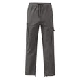 thumbnail image 6 of WIZUTIZ Men's Cotton Cargo Pants Drawstring Waist Ankle Tie Relaxed Fit Multi Pocket Outdoor Straight Trousers, 6 of 8