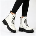 thumbnail image 4 of KEVCHE Women's Chunky Heel Short Ankle Boots, Fall Winter British Retro Chunky Heel Short Boots with Breathable Lining and Cushion Sole, Trendy Boots for Daily Wear, 4 of 5