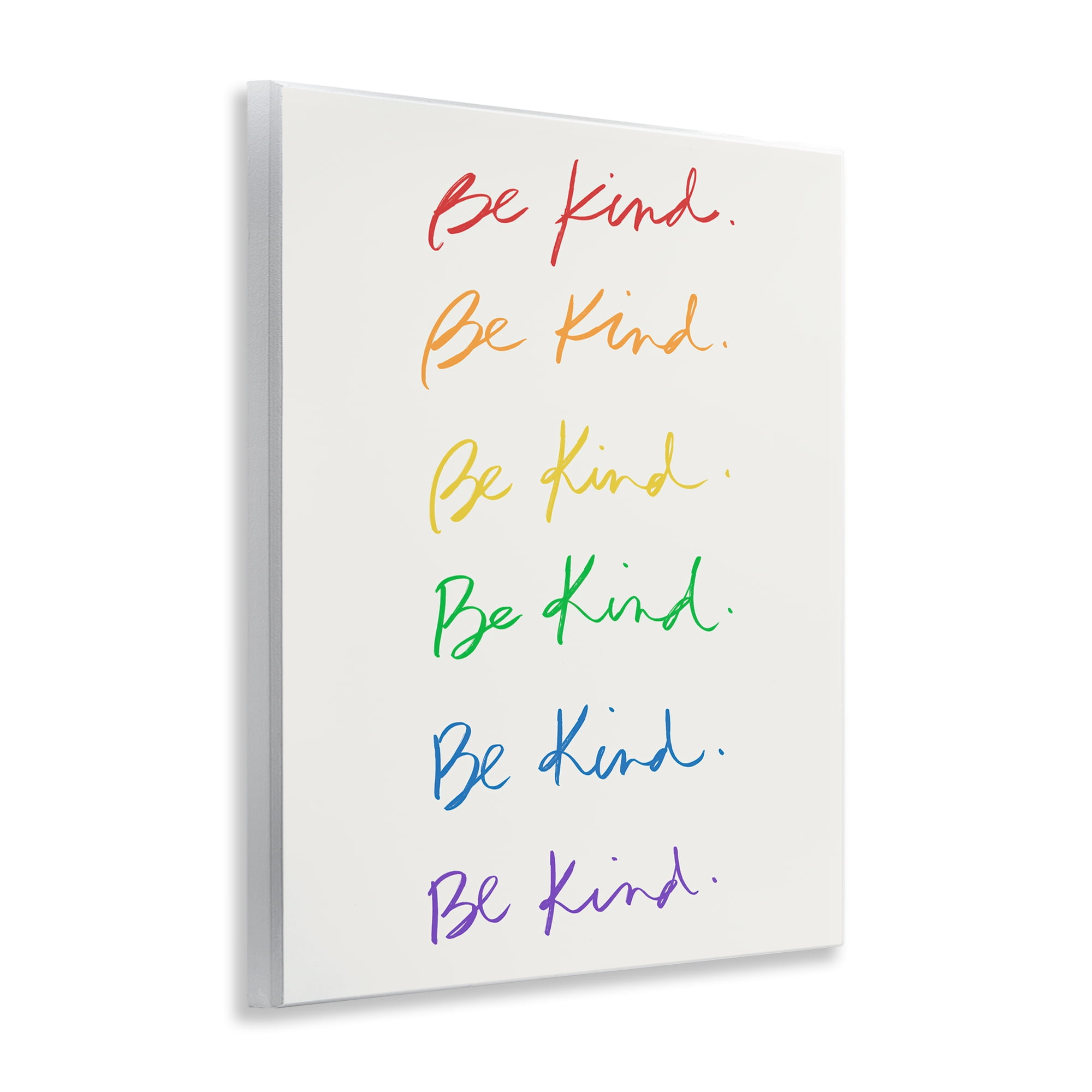 Stupell Industries Rainbow Be Kind Typography Painting Unframed Art Print Wall Art, 11 x 14