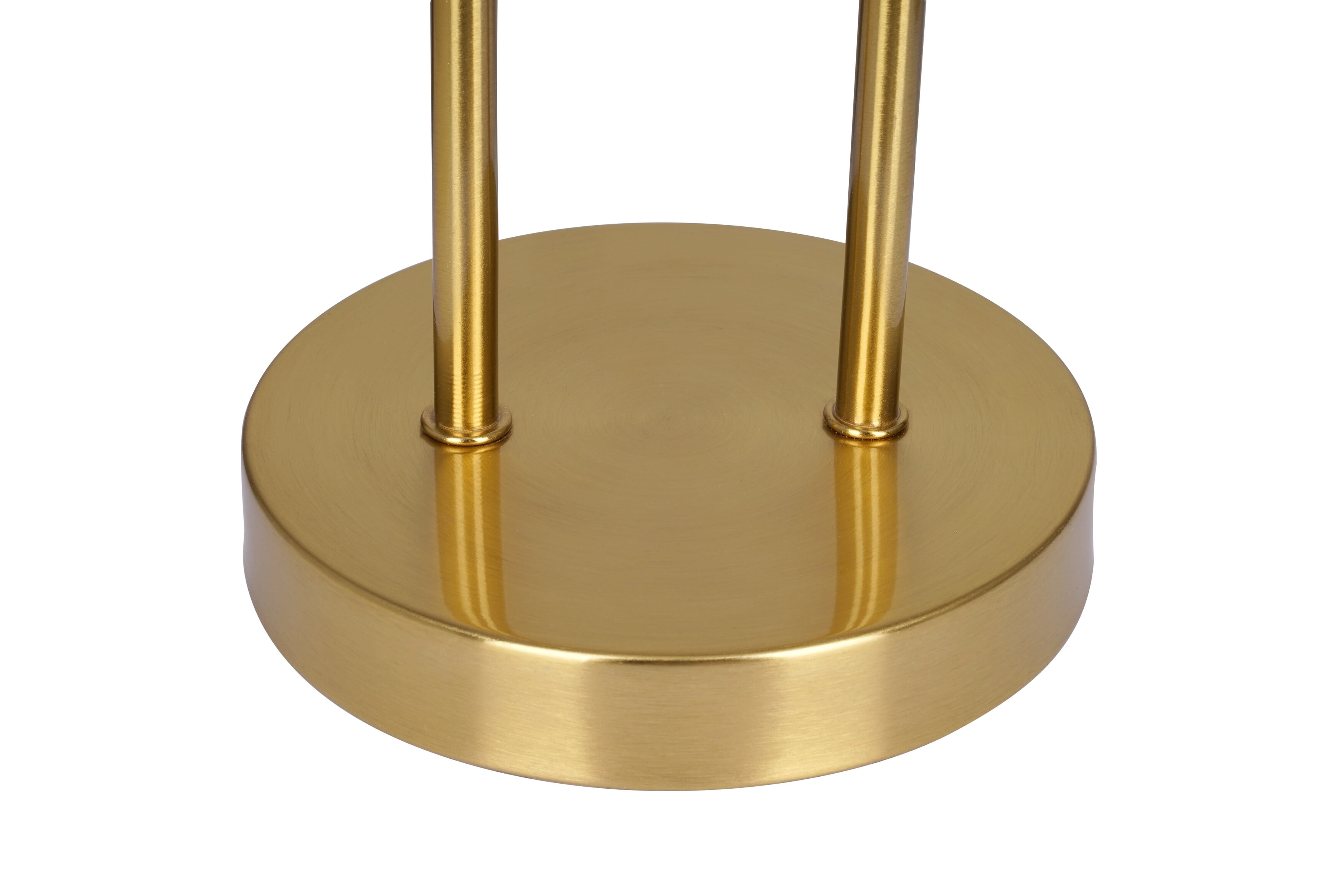 Kenroy Home Isla 20'' Table Lamp with White Fabric Drum Shade Modern Table Light Fixture for Living Room, Bedroom, or Office, Brushed Gold