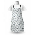 thumbnail image 3 of Dog Apron, Sketch Style Various Domestic Puppy and Dog Breeds Pattern, Unisex Kitchen Bib with Adjustable Neck for Cooking Gardening, Adult Size, Blue Grey Pale Grey, by Ambesonne, 3 of 4