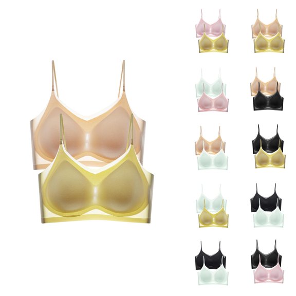 2 Pack Cooling Bras for Women Lightweight Seamless Racerback Push Up Minimizer Sports Bralettes Everyday Bra
